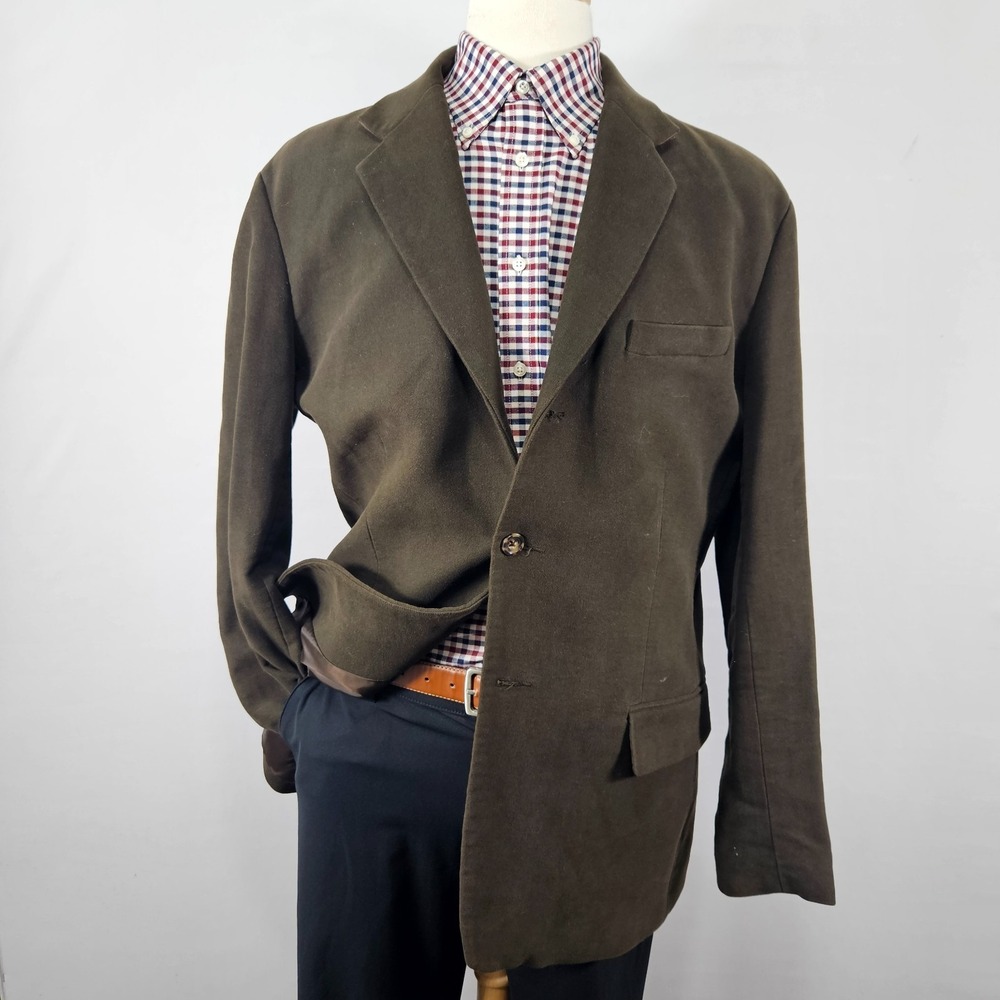 Banana Republic Men's Sport Coat Blazer Three Button Brown Soft Cotton Large